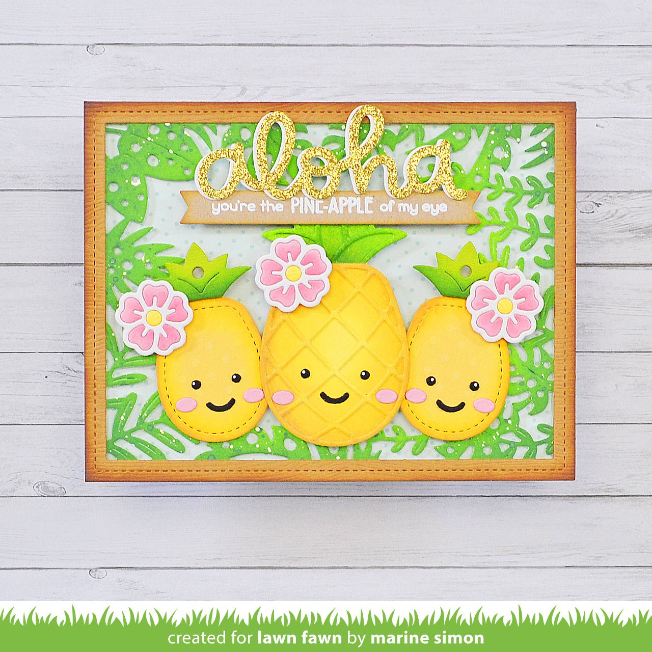 Lawn Fawn - Playful pineapple - Stand alone Stanzschablone