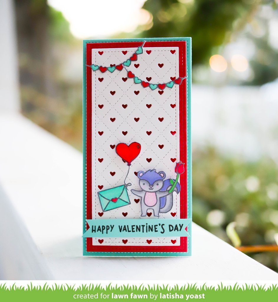 Lawn Fawn - Quilted Heart Backgdrop: Portrait - Stand Alone Stanzen