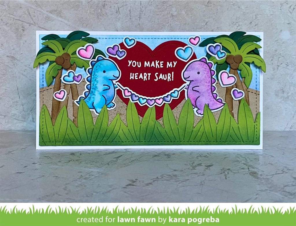 Lawn Fawn - RAWR Flip-Flop - Clear Stamps 2x3