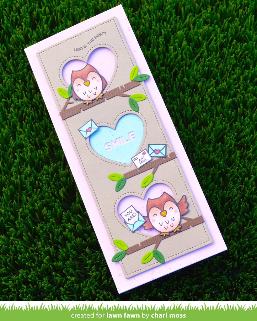Lawn Fawn - Scalloped Slimline with Hearts: Portrait - Stand alone Stanze