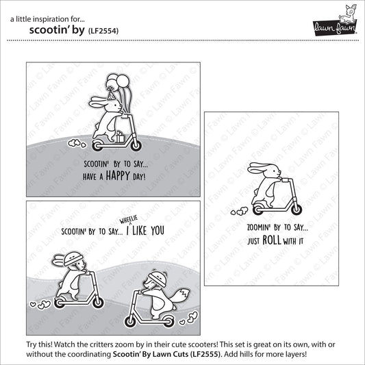 Lawn Fawn - Scootin' by - Stempel Set 4x6