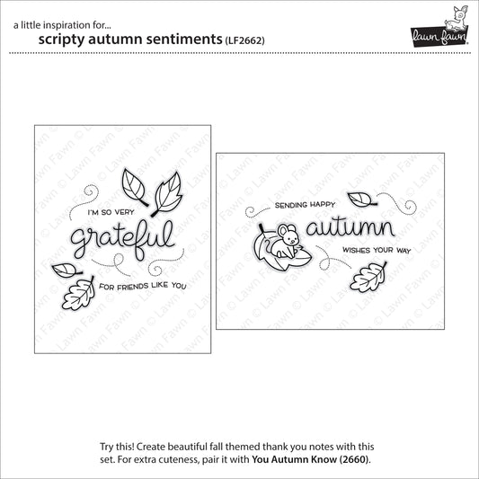 Lawn Fawn - Scripty Autumn Sentiments - Stempel Set 4x6
