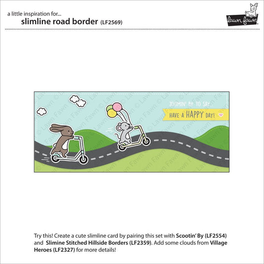 Lawn Fawn - Slimline Road Border - Stand Alone Stanze