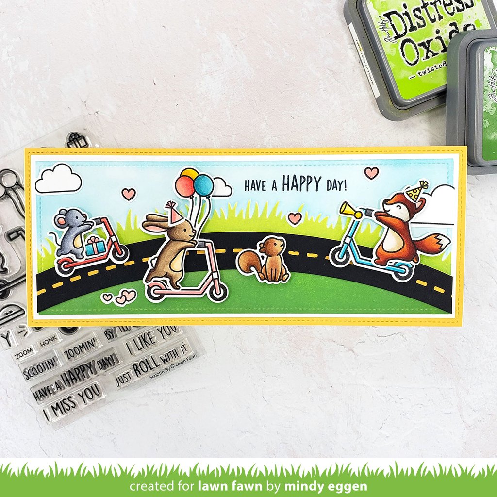 Lawn Fawn - Slimline Simple Grassy Hillside - Schablonen