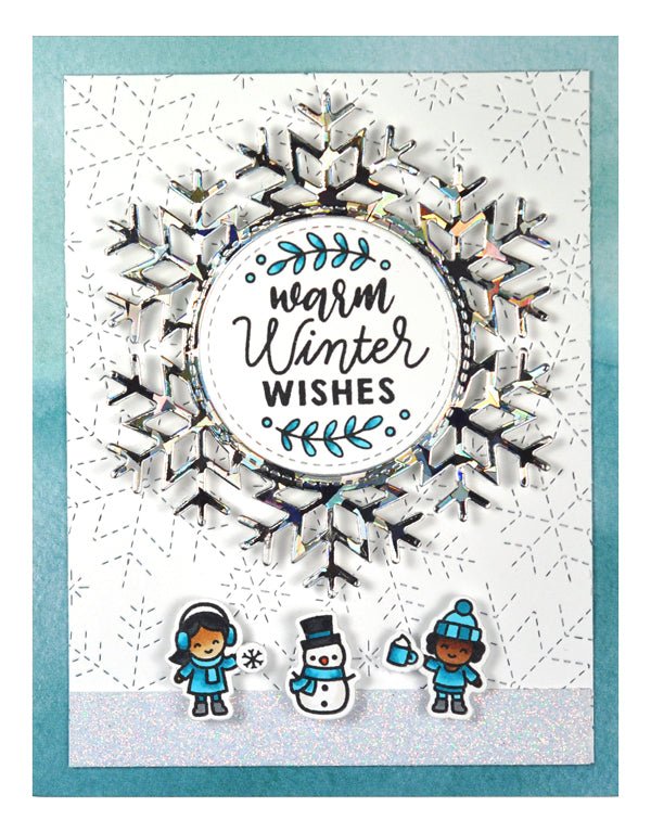 Lawn Fawn - Stitched Snowflake Backdrop - Stand Alone Stanzen
