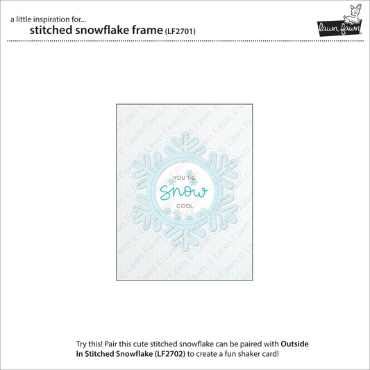 Lawn Fawn - Stitched Snowflake Frame - Stand Alone Stanze