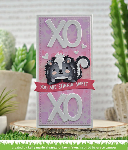 Lawn Fawn - tiny gift box skunk add-on - Stanzen