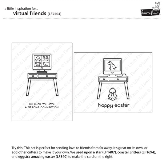 Lawn Fawn - Virtual Friends - Clear Stamp Set 4x6