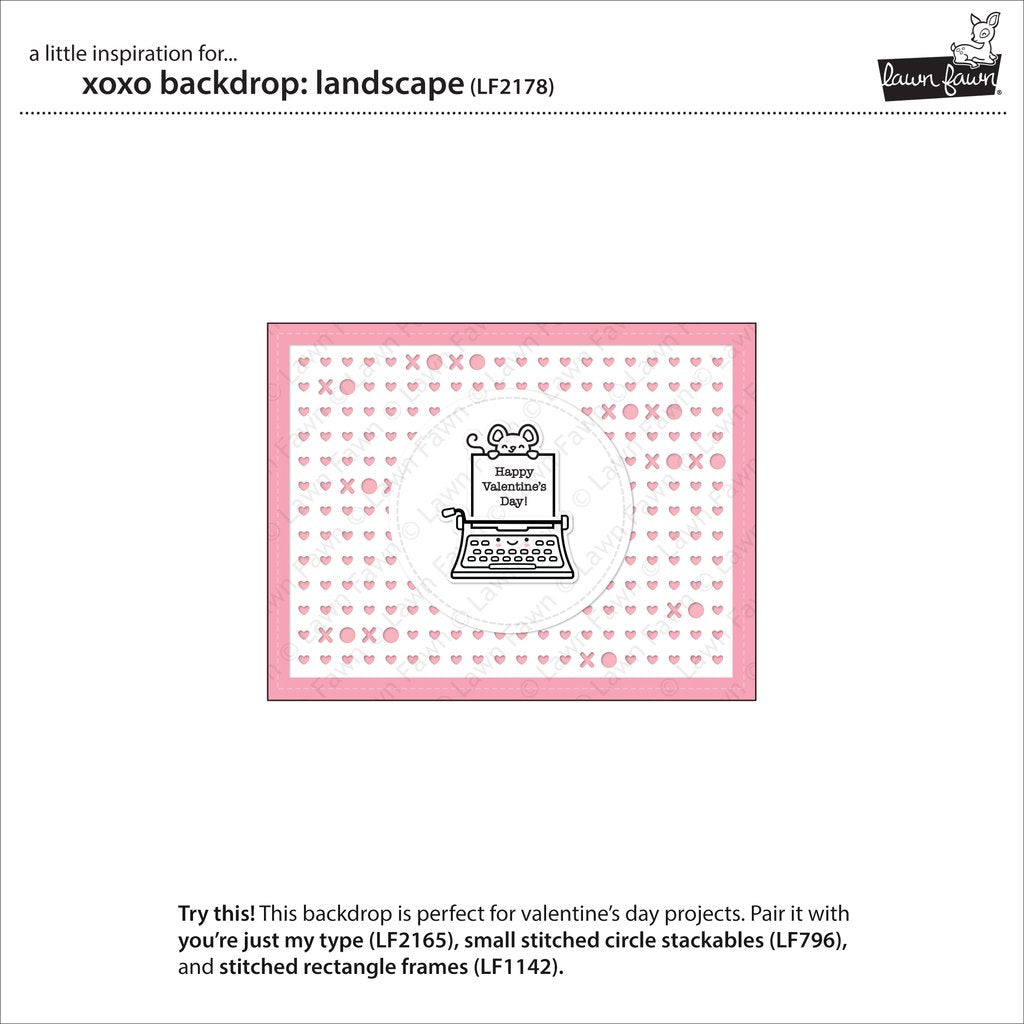 Lawn Fawn - xoxo backdrop landscape - Stanzen