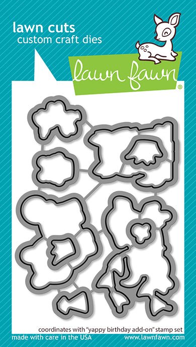 Lawn Fawn - Yappy birthday add-on - Stanzschablonen