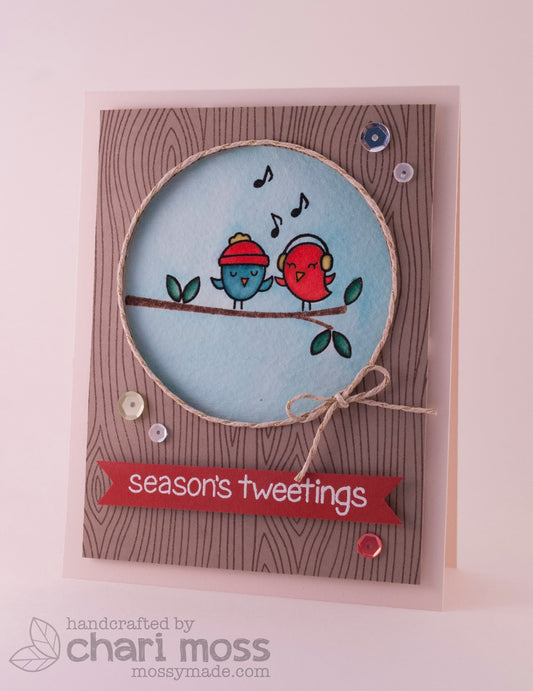 Lawn Fawn Lawn Cuts Winter Sparrows Beispiel