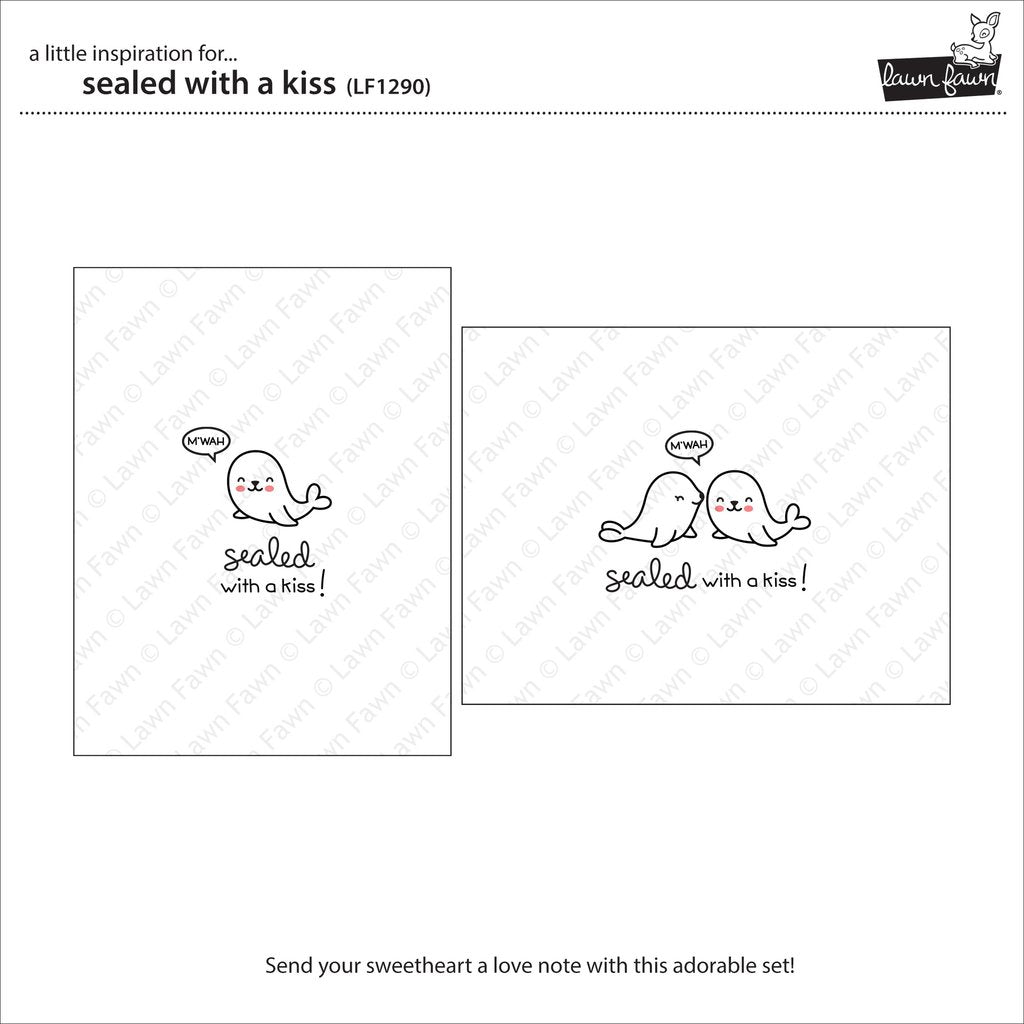 Lawn Fawn - Sealed With A Kiss - Clear Stamps 2x3