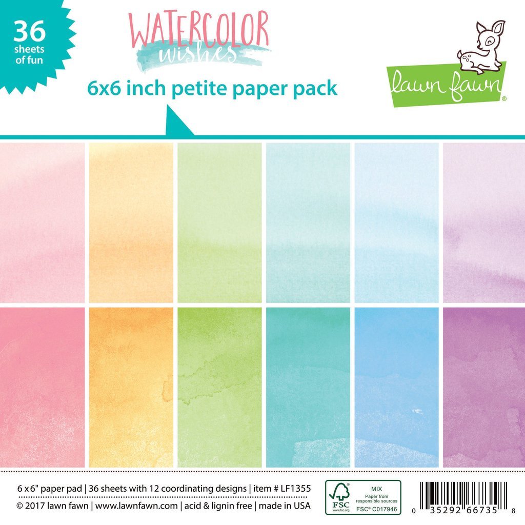 Lawn Fawn - Watercolor Wishes - Petite Paper Pack