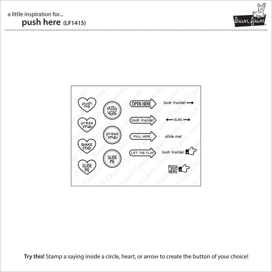 Lawn Fawn - Push Here - Clear Stamp 3x4