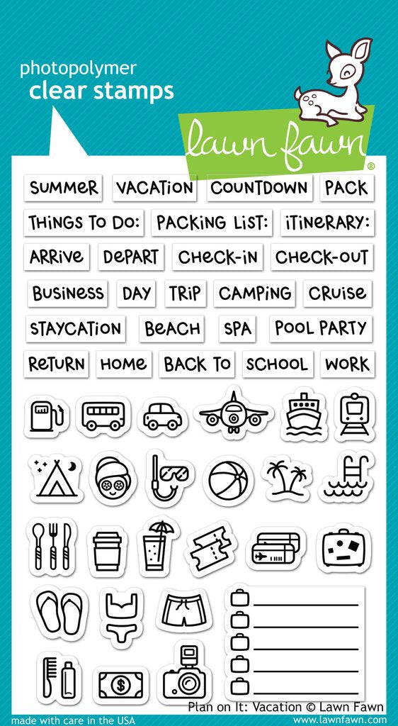 Lawn Fawn - Plan On It - Vacation - Clear Stamp 4x6
