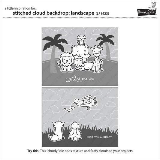 Lawn Fawn - Stitched Cloud Backdrop- Landscape - Stanze