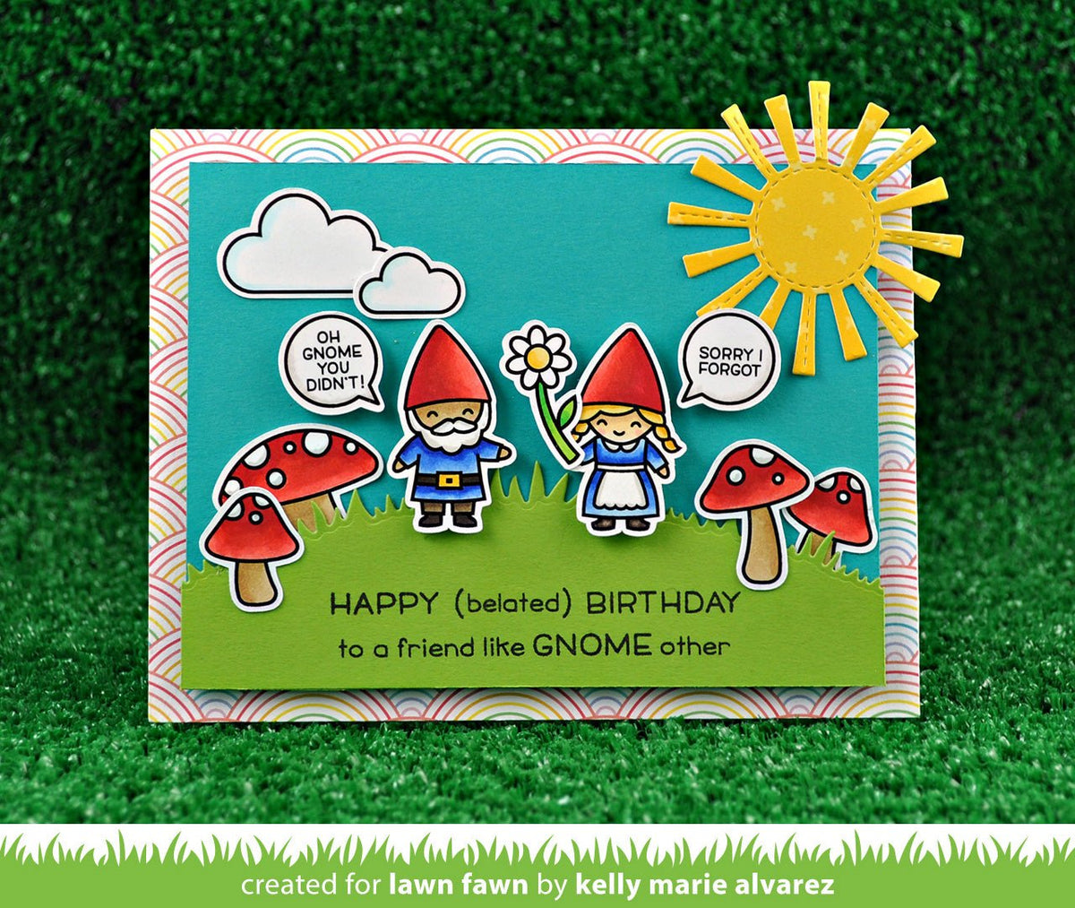Lawn Fawn - Oh Gnome! - Clear Stamp 4x6