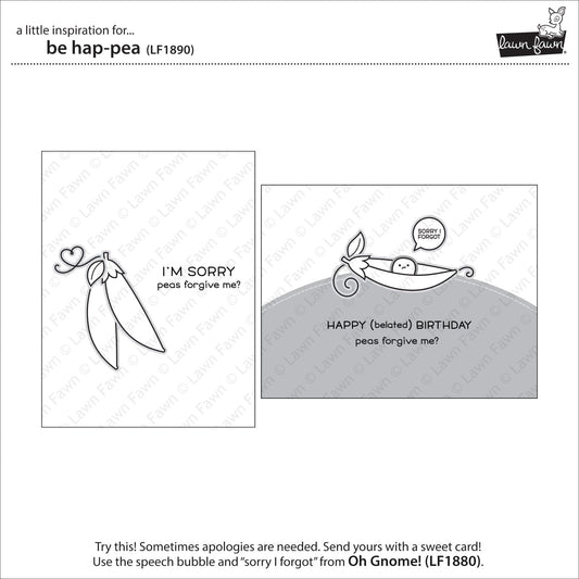 Lawn Fawn - Be Hap-pea - Clear Stamp 4x6