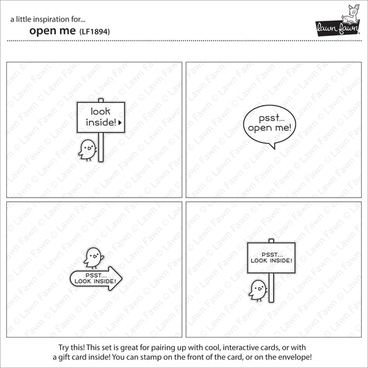 Lawn Fawn - Open Me - Clear Stamp 4x6