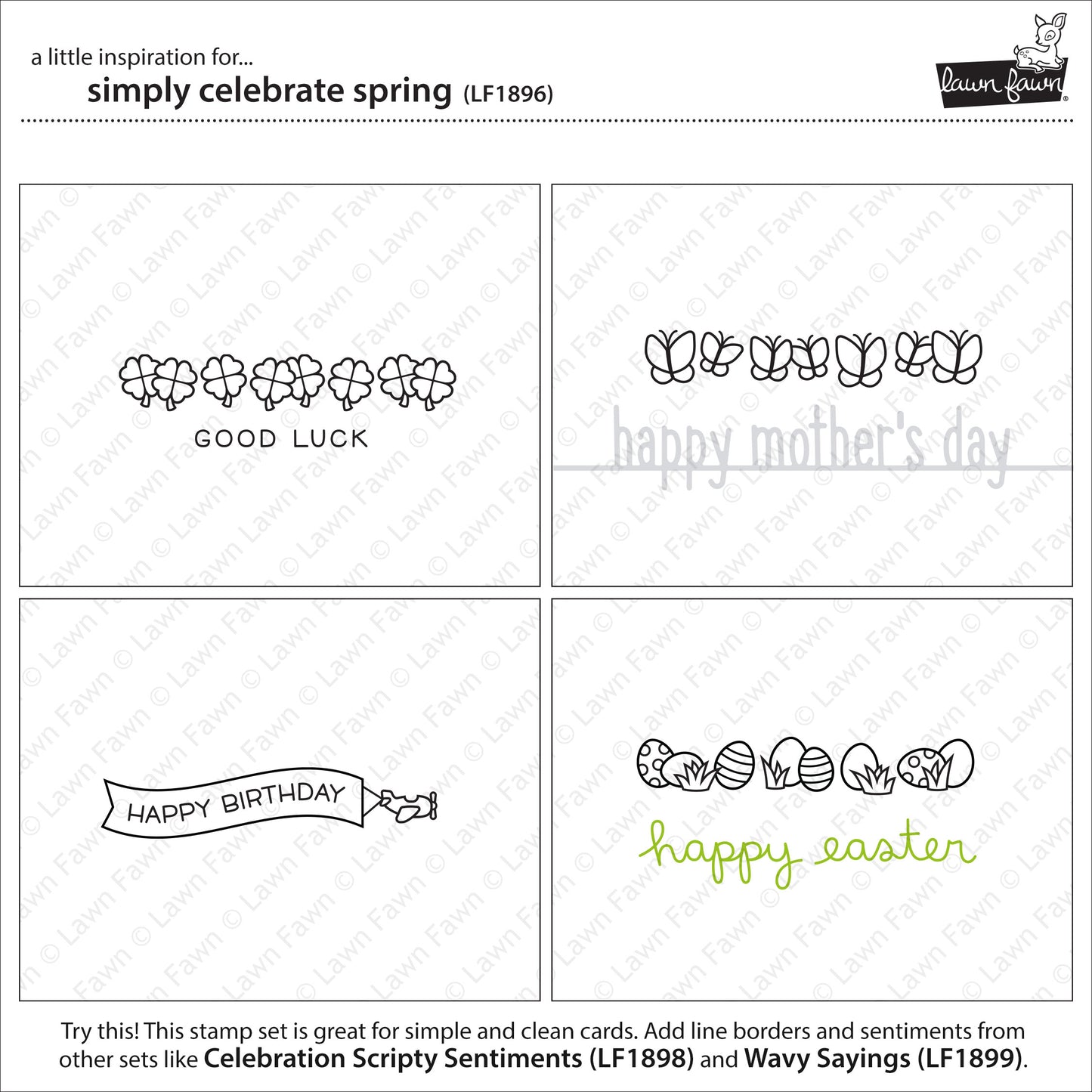 Lawn Fawn - Simply Celebrate Spring - Clear Stamp 4x6