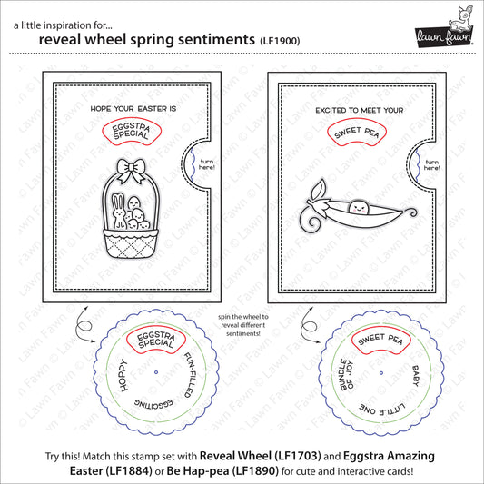 Lawn Fawn - Reveal Wheel Spring Sentiments - Clear Stamp 4x6