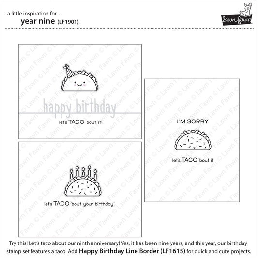 Lawn Fawn - Year Nine - Clear Stamp 2x3