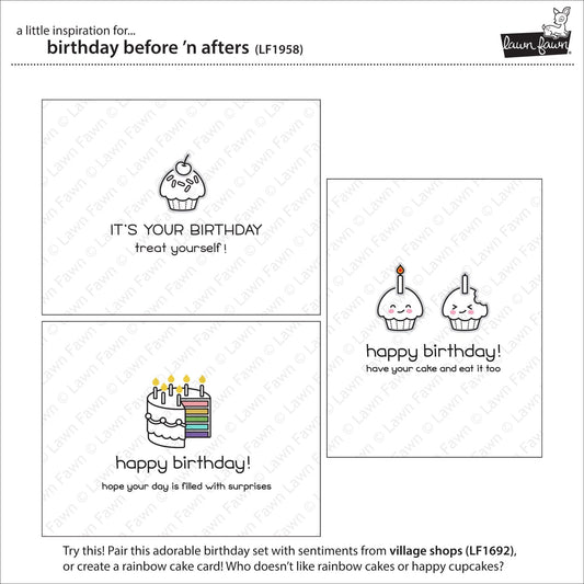 Lawn Fawn - Birthday Before 'n Afters - Clear Stamp 4x6