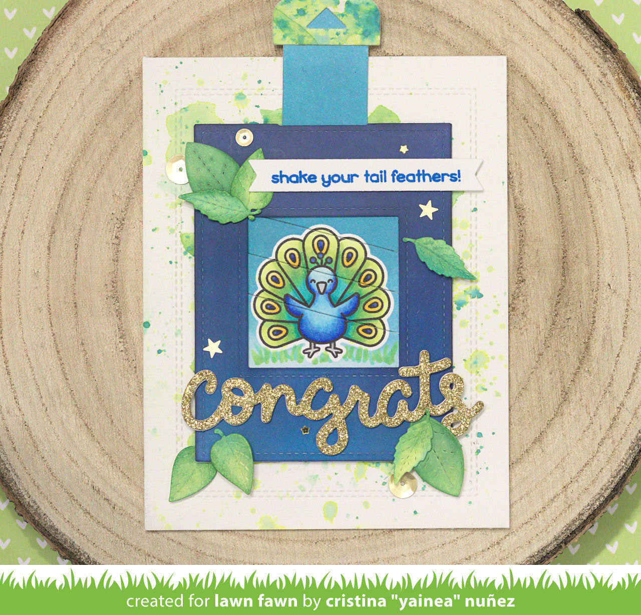 Lawn Fawn - Peacock Before 'n Afters - Clear Stamp 3x4