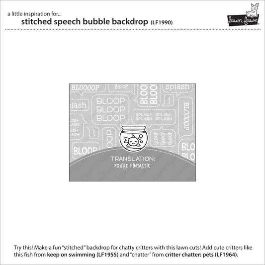 Lawn Fawn - Stitched Speech Bubble Backdrop - Stanze