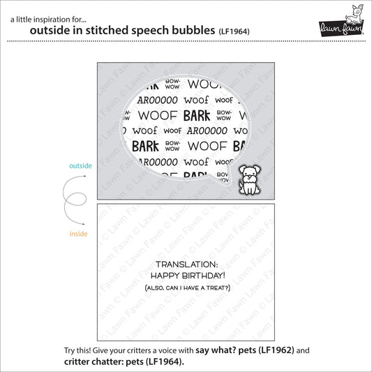 Lawn Fawn - Outside In Stitched Speech Bubble - Stanze