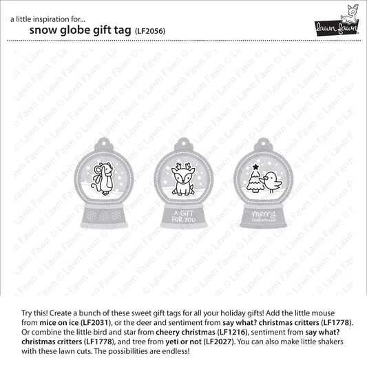 snow globe gift tag