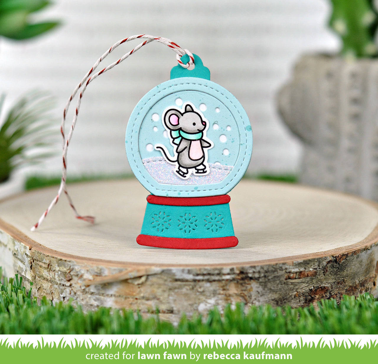 snow globe gift tag