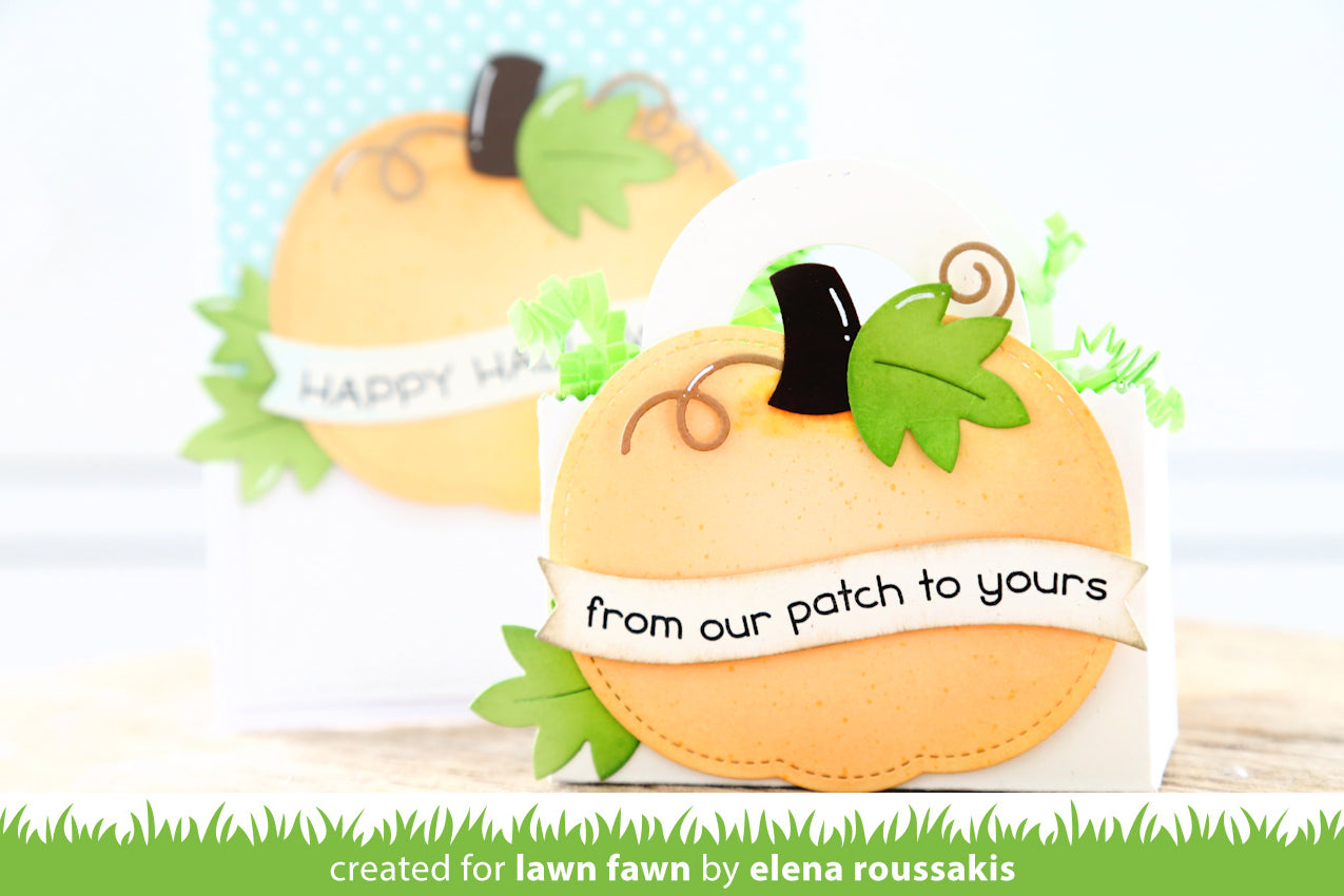 outside in stitched pumpkin