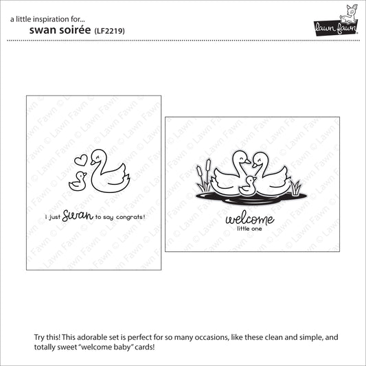 Lawn Fawn - swan soirée - Clear Stamp 4x6