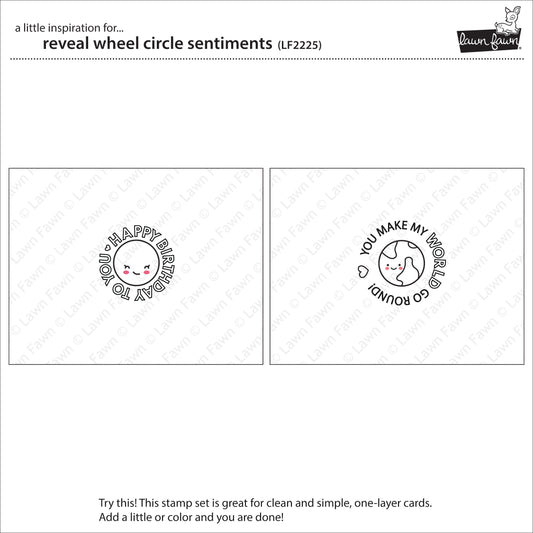 Lawn Fawn - reveal wheel circle sentiments - Clear Stamp 4x6