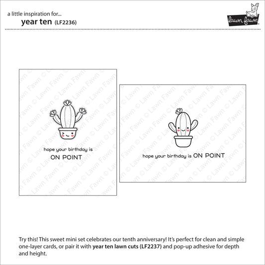 Lawn Fawn - year ten - Clear Stamp 2x3