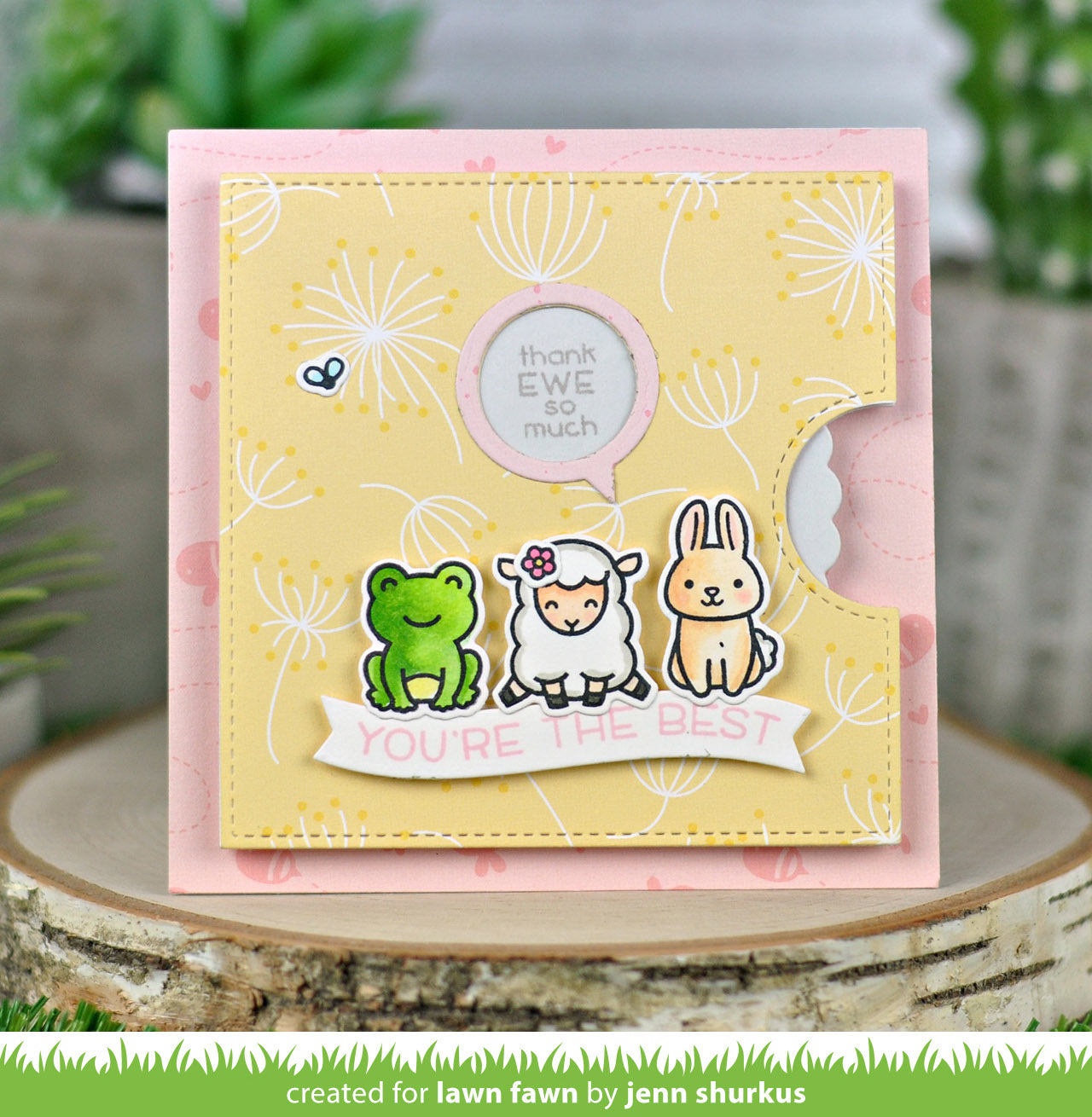 Lawn Fawn reveal wheel circle add-on frames: balloon and speech bubble Stanzen