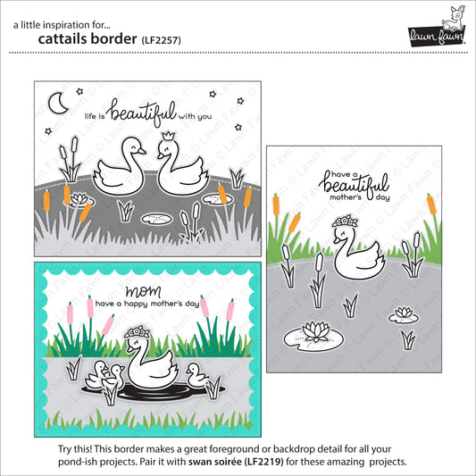 Lawn Fawn - cattails border - Stanzen