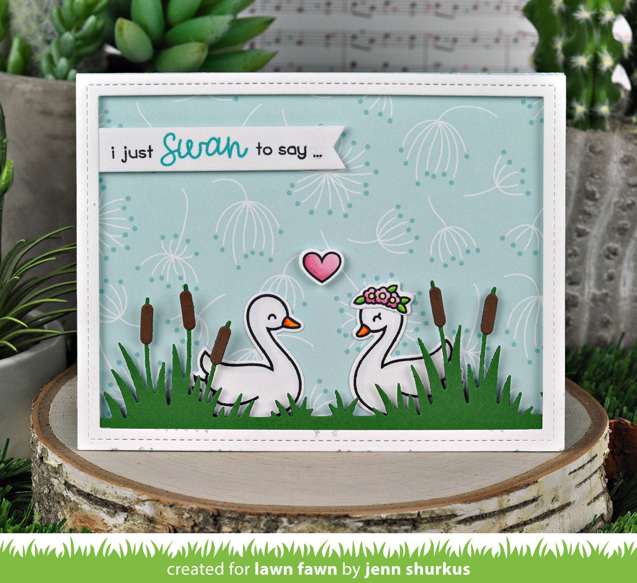 Lawn Fawn - cattails border - Stanzen