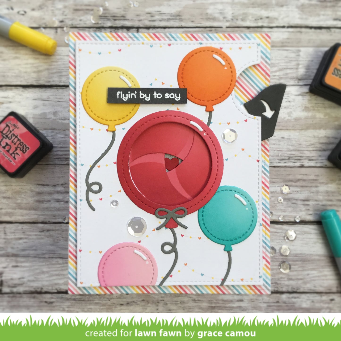 Lawn Fawn - stitched balloon frames - Stanzen