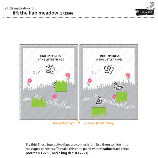 Lawn Fawn - lift the flap meadow - Stanzen
