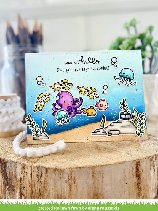 Lawn Fawn ocean shell-fie Clear Stamp 4x6