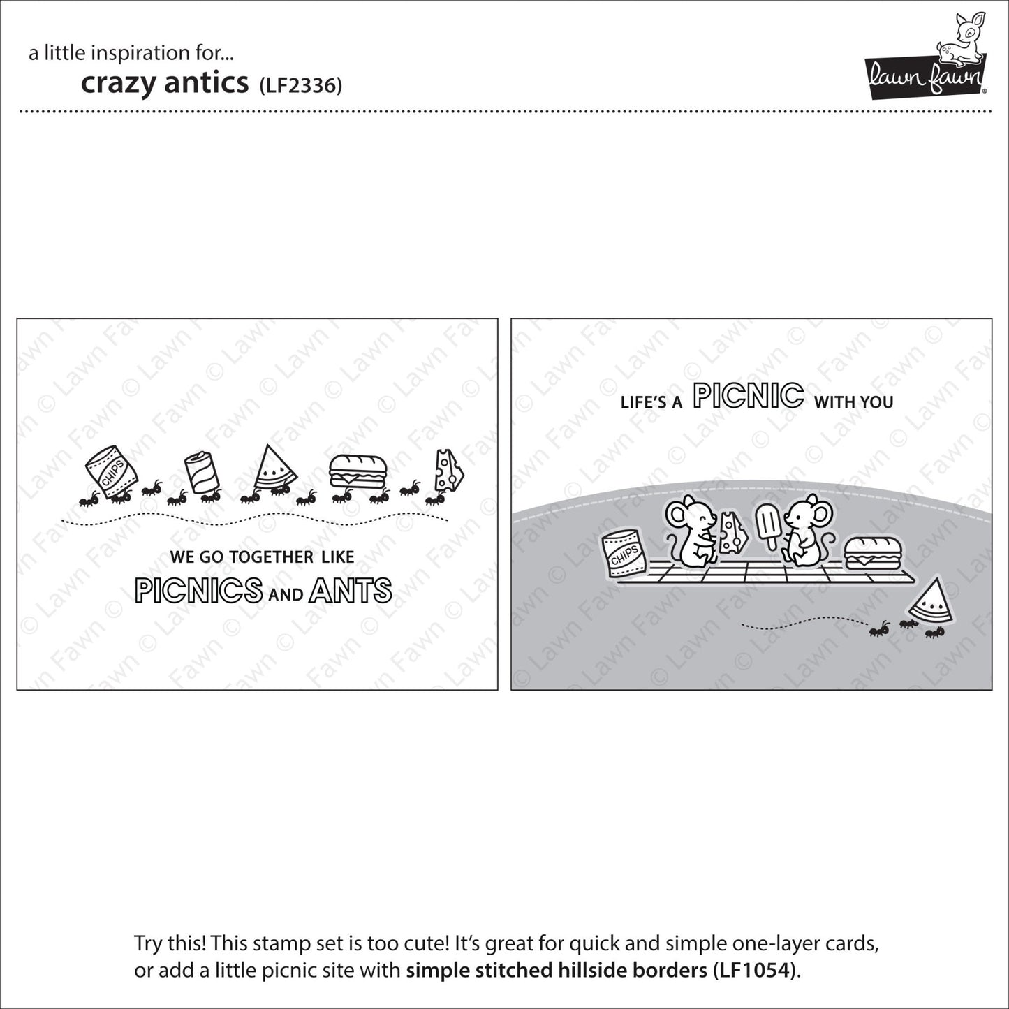 Lawn Fawn - crazy antics - Clear Stamp 4x6