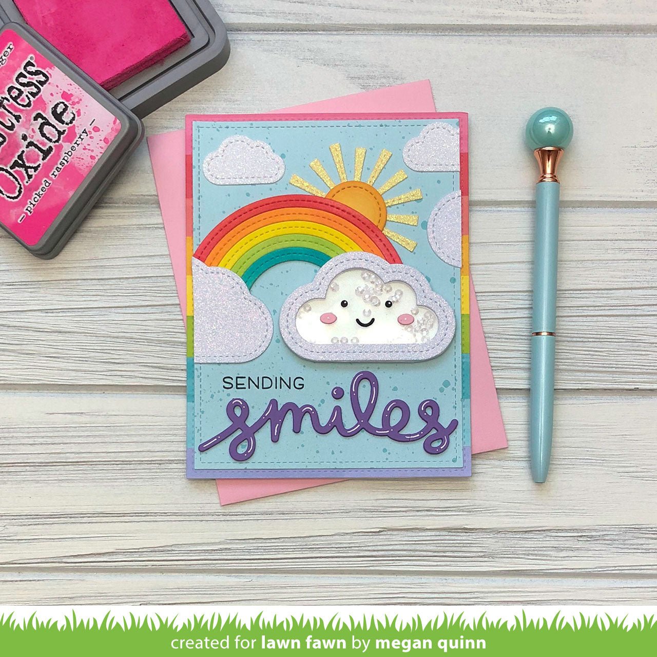 Lawn Fawn - stitched rainbow - Stanzen