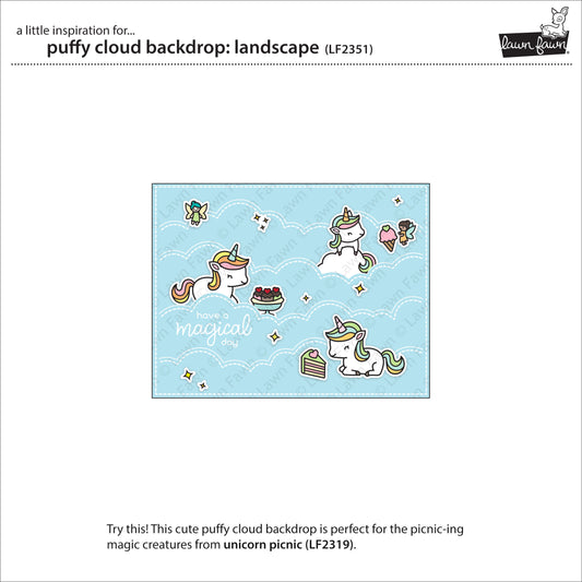 Lawn Fawn - puffy cloud backdrop: landscape - Stanzen