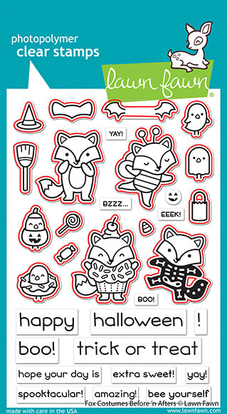 Lawn Fawn fox costumes before 'n afters Stanzen