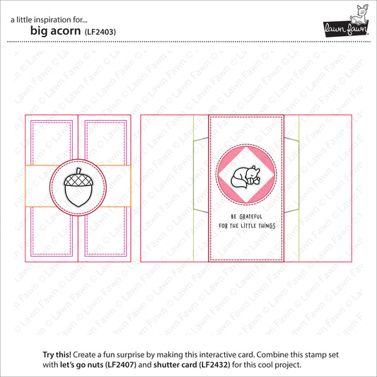 Lawn Fawn big acorn Clear Stamp 2x3