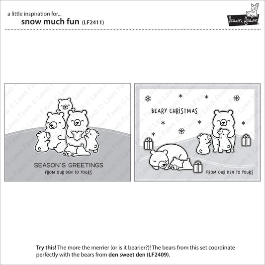 Lawn Fawn snow much fun Clear Stamp 4x6