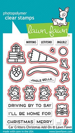 Lawn Fawn car critters christmas add-on Stanzen