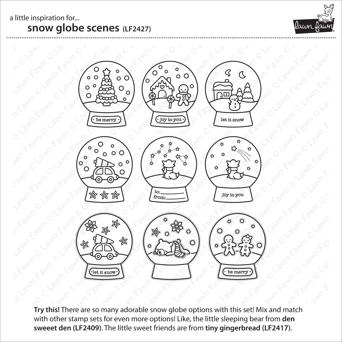 Lawn Fawn - snow globe scenes - Clear Stamp 4x6